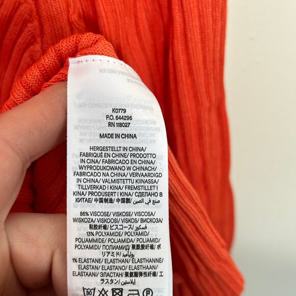 BODEN boden Ribbed Slash Neck Sweater Vermillion Red Orange Sz XL {J17} - Picture 5 of 5